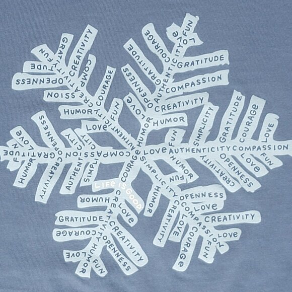 Life Is Good Blue Optimism Superpower Fluffy Snowflake Long Sleeve Tee - XXL - Picture 2 of 6